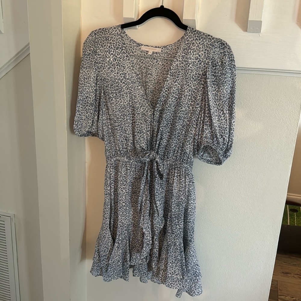 Blue Leopard Olivaceous Dress